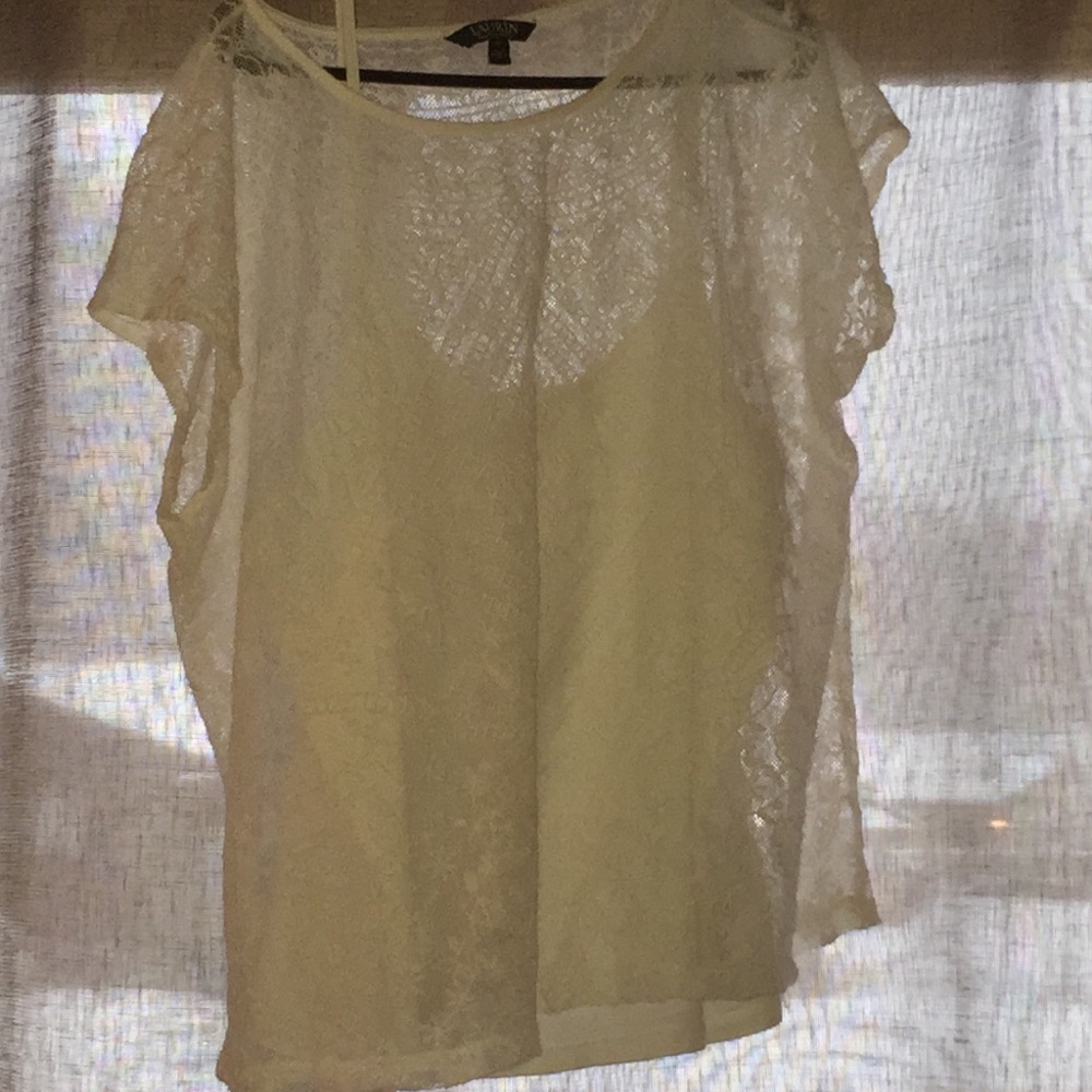 Ralph Lauren white lace blouse